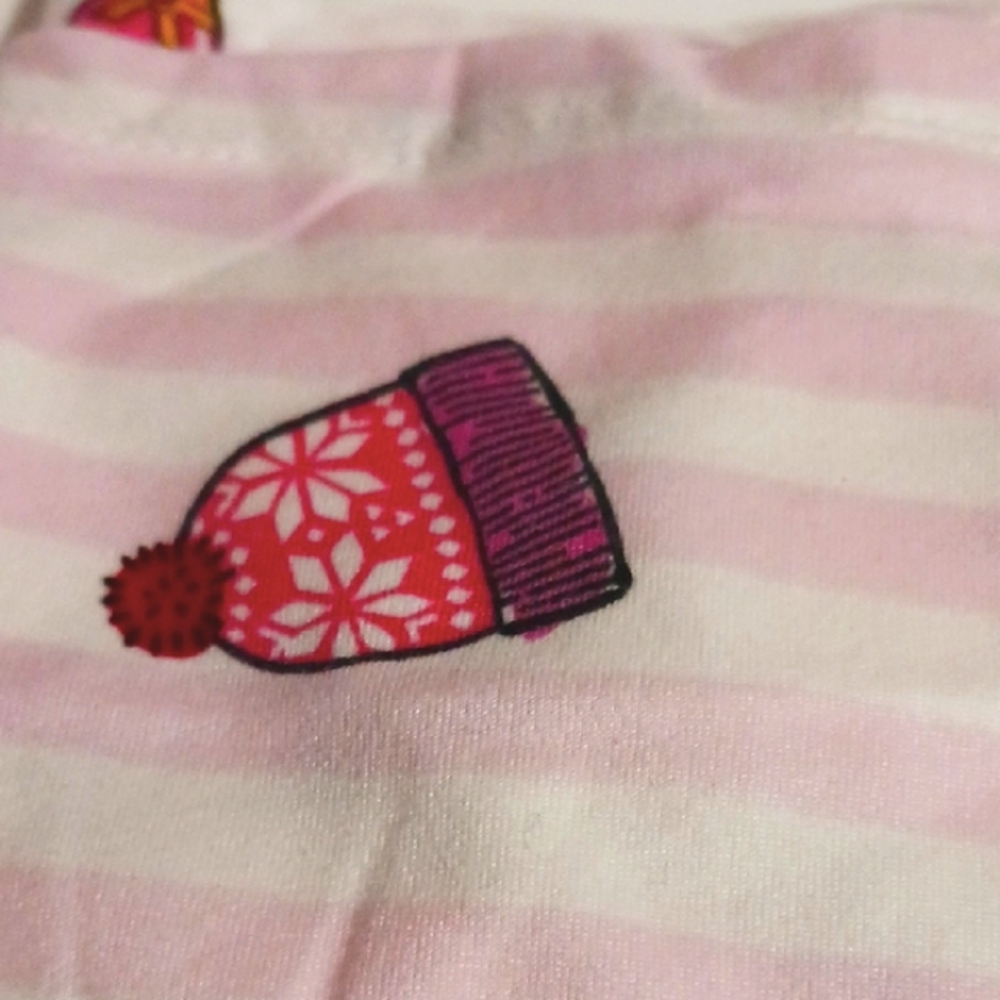 Kate Spade Light Pink Stripe Festive Pajama Set XL ⛸️🎵👛💄🥂🍾🍸 - Picture 5 of 13